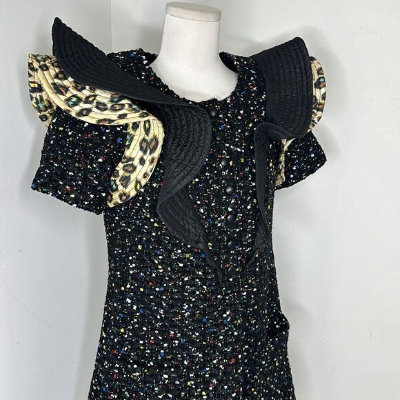 Louis Vuitton Multicolor Ruffle Mix Print Tweed Japan Exclusive Mini Dress - Picture 2 of 9